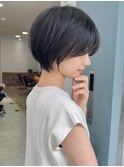 モードに大人可愛いダークアッシュイメチェンショートボブ