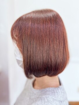 アークスヘアー ミニボブピンクココアブラウン小顔美肌ストレート丸み