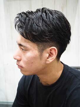 ヨシザワインク プレミアム 横浜 桜木町店(YOSHIZAWA Inc. PREMIUM) ツーブロック刈り上げガイルヘア/メンズ黒髪ショートパーマ