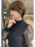 大人ショート 小顔 ネビージュ ワンレン/20代30代40代/表参道