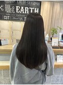 三軒茶屋_オリーブアッシュ_ブリーチなし_透明感カラー_ロング