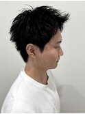 メンズショートアップバングスパイキーショートメンズパーマ