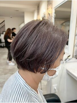 ドクターズサロン レラパール レイヤーボブ/上品シルエット/大人ヘア/くすみカラー/紫パープル