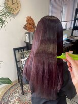 マイ ヘア デザイン 岡崎(MY hair design)&nbsp;20代30代40代ピンクブラウン艶カラーストレートロング