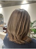 40代50代60代白髪ぼかし/ミディアムヘアくびれミディアム