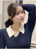 顔周りカット/レイヤーカット/前髪/ナチュラルブラウン/ベージュ