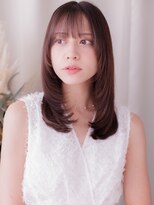 カバーヘア イヴ 戸頭店(COVER HAIR EVE)&nbsp;ハイレイヤーエアストレートミルクブラウンブリーチなし20代a