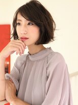 +animo南流山+グレーベージュ×かき上げ前髪の外ハネボブ♪e
