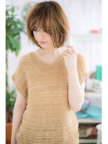 ミック 日暮里店(miq)&nbsp;斜めバングで目力UP！フレンチガーリーハイライトカラーc1