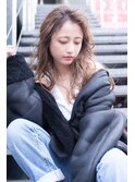 大人かわいい前髪セシルカットココアブラウンフリンジウェーブ
