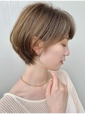 抜け感ショートボブ/ハイライト/大人可愛い/20代30代40代