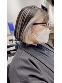 YAMATO デザインインナーカラー×パールホワイト×ボブ