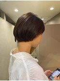 #ショートボブ×オレンジブラウン