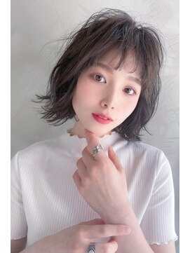 ヘアーズ ベリー 徳庵店(hairs BERRY) BERRY/グレージュカラー/斜めバング/美髪/ミディ/春夏
