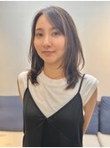 レイヤーカット 顔周りカット ハイライト ベージュ 原宿