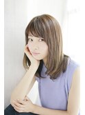 マロンベージュ/くすみベージュ/セミロング[横浜]