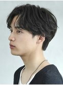難波フェザーショートフェザーパーマニュアンスパーマ20代黒髪