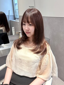 サロウィン 静岡 呉服町通り店(SALOWIN) お顔まわり layer cut ＋ pink beige