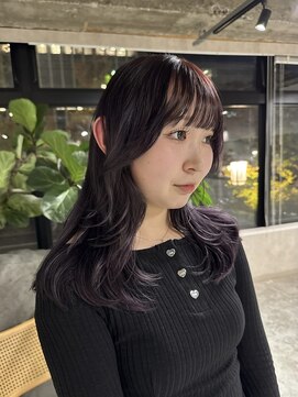 くびれヘア/ミディアムヘア/ダブルカラー／艶カラー／新潟