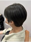 レイヤーショートボブ前髪ありボブミニボブ顔周りレイヤーボブ