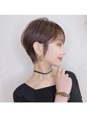 ショート×ハイライト白髪ぼかし×シルキーベージュ[心斎橋]