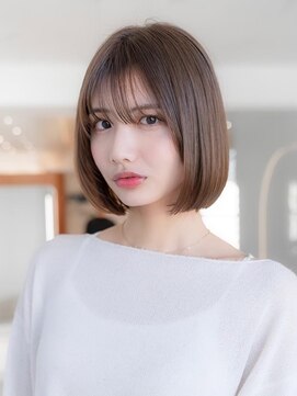 ケアリー 浦和美園(Carelly) 大人かわいい前髪セシルカットココアブラウンフリンジウェーブ