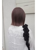 パープルグレージュ×切りっぱなしボブ【四日市】