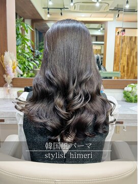 アミー 銀座(Ammy) ブルーアッシュ/韓国風パーマ/コテ巻き風パーマ