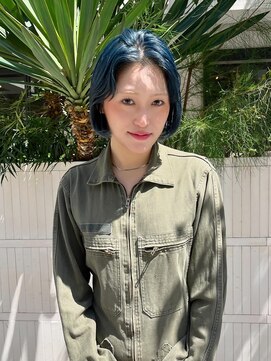 トリコ 梅田茶屋町店(trico) オシャレコリアンブルー×レイヤーミディ