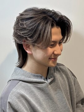 シェール(CHER) センターパートウルフ　フェザーショート　メンズウルフ