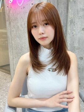 シー バイ ロンド 新宿(Sea by Lond) アプリコットオレンジ×くびれヘア[夏/美髪/グレージュ]