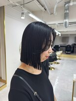 ワンズ リー 上大岡店(One's ly) 切りっぱなしボブ_くびれヘアアプリコットオレンジハイライト