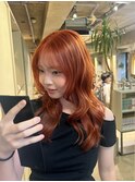 【masa】こだわりのレイヤーカットとオレンジヘア（1ブリーチ）