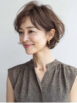 ハーツ(Heart's)&nbsp;白髪ぼかし脱白髪染め似合わせショートボブ40代50代60代♪