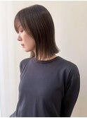透明感カラー 切りっぱなしボブ アッシュブラウン 髪質改善 美髪