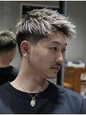 MEN'S/アップバングショート×ハイライト/フェード