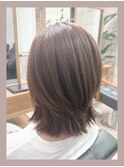 明るめカラーで白髪ぼかし/ハイライト風ベージュ/40代50代60代