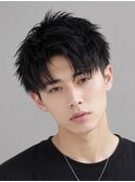Haleニュアンスパーマスパイキーショートバーバーフェザーパーマ