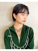 大人可愛い小顔盛りレイヤーショートボブ顔まわりカット艶感