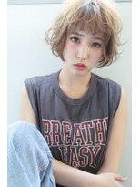 ブラン 梅田(Blanc)&nbsp;【Blanc/梅田】外国人風ベージュカラー＿オン眉ボブ