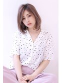 ローライトココアブラウン大人かわいいゆるふわフリンジウェーブ
