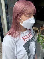 ヘアー アイス ルーチェ(HAIR ICI LUCE)&nbsp;ピンクカラー ピンクパープル ペールピンク ボブ 担当城倉