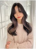 アッシュグレージュグラデーションカラー　ロング