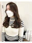 *オリーブベージュ 透明感 ロングヘア 三宮美容室 神戸