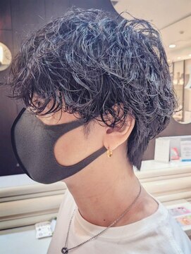 パズル(PUZZLE) 波巻き/メンズショート/パーマ/大人マッシュ/黒髪マッシュ