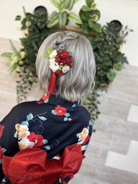ロカット サロン(Roquat Salon) ハイトーンボブアレンジ浴衣着付け【立川/立川南/浴衣着付け】