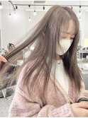 バレイヤージュコントラストハイライトミルクティーベージュ