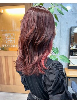 マノハル(MANOHARU) ボルドー×チェリーピンクインナーカラー
