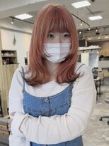 イェッカ(YECCA)&nbsp;コーラルオレンジ×ブラウンの裾カラー〇エンドカラー