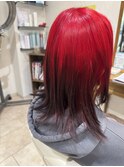 外ハネ×ツートーンカラー
